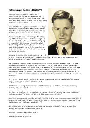 A preview of a PDF biography for Hopkins, Thomas Alan